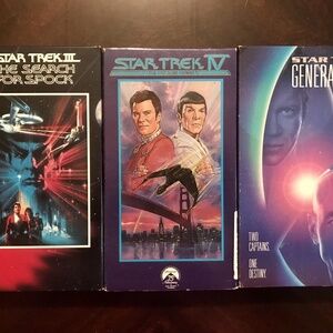 Lot 3 Star Trek TOS Movie VHS: Search for Spock, Voyage Home, & Generations